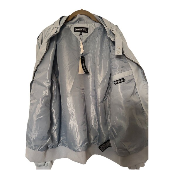 Members Only Classic Iconic Racer jacket Snap Neck Light Blue mens XL - Picture 3 of 7